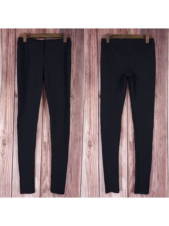 Givenchy Pants - Givenchy Womens Size 40 Black Pleated Super Skinny Pants Cotton Blend Stretch